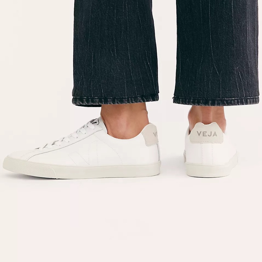 Veja Esplar Sneakers Casual White Leather Suede Lace Up Shoes Women's Size 9